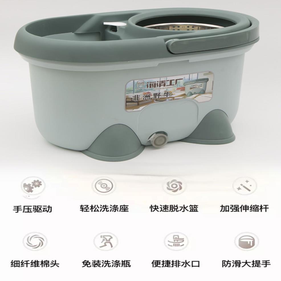 【超厚】拖把旋转拖把桶家用懒人拖把拖布桶墩布桶好神拖+3拖把头详情图10