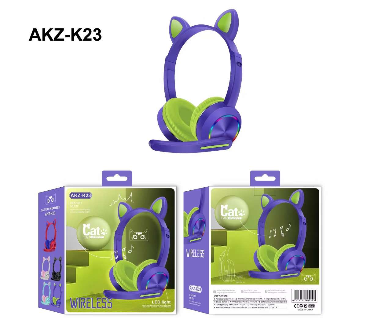 New product pre-sale ✨ ✨ AKZ-K23 Bluetooth microphone: Exclusive private mold flash, cute and novel cat ears 🎉 Long label for clearer calls [good] undefined