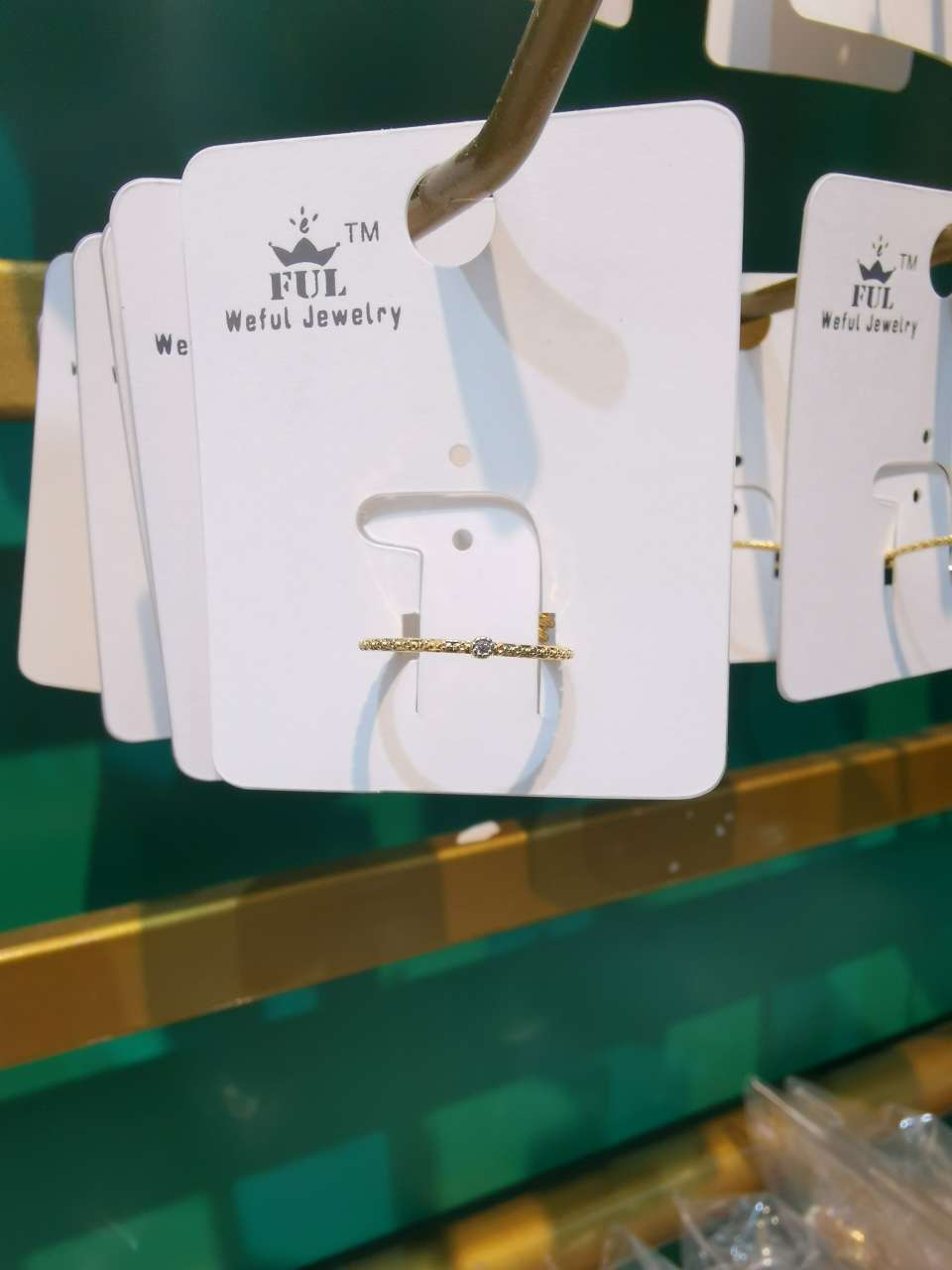 Brass Microinlaid Zircon Ring Combination