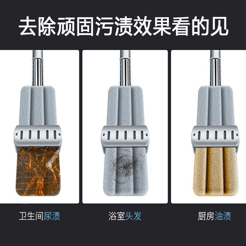 Aluminum alloy hand-washable flat mop, a household dry and wet dual-purpose dust mop for mopping wooden floors, a lazy mopping tool details Picture