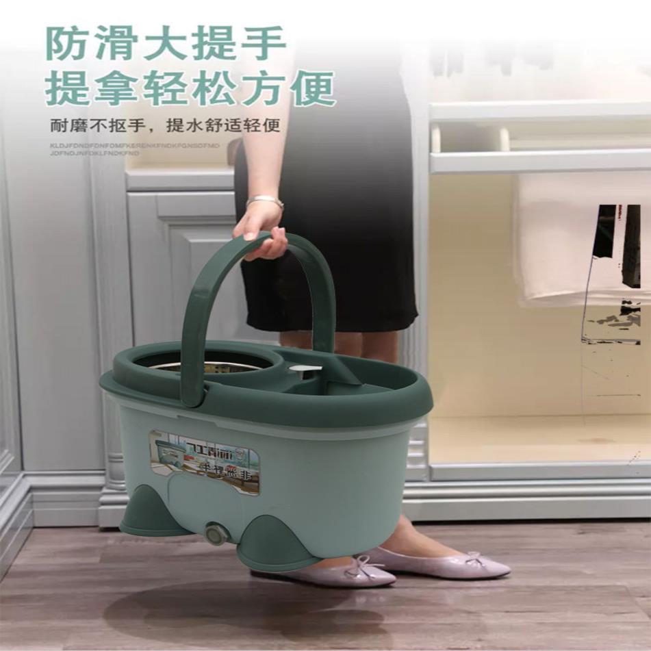 【超厚】拖把旋转拖把桶家用懒人拖把拖布桶墩布桶好神拖+3拖把头详情图7
