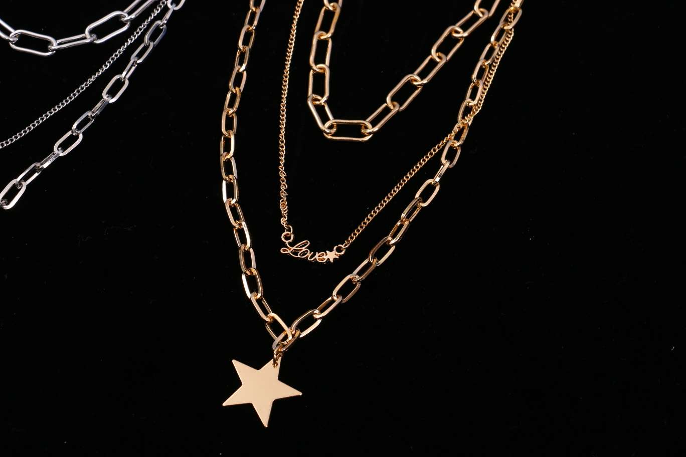 European and American style multi-layered necklace with five-pointed star pendant undefined