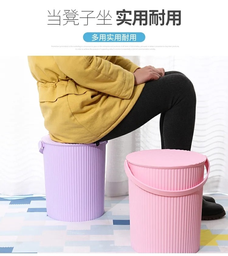 TS 厂家直销钓鱼桶 带盖收纳桶 加厚手提带盖塑料水桶米桶详情图6