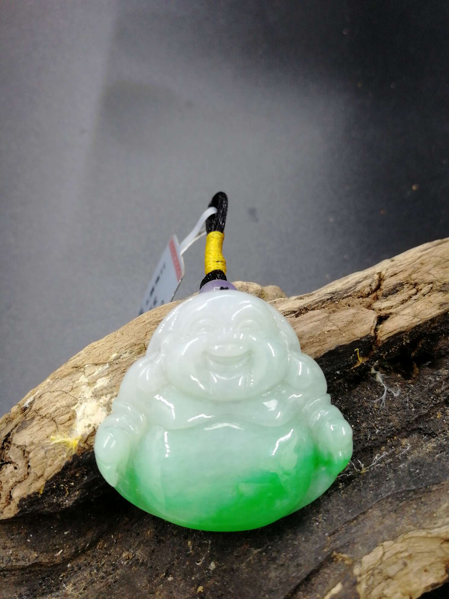 天然翡翠A货缅甸玉珠宝玉石吊坠挂件开心大肚佛