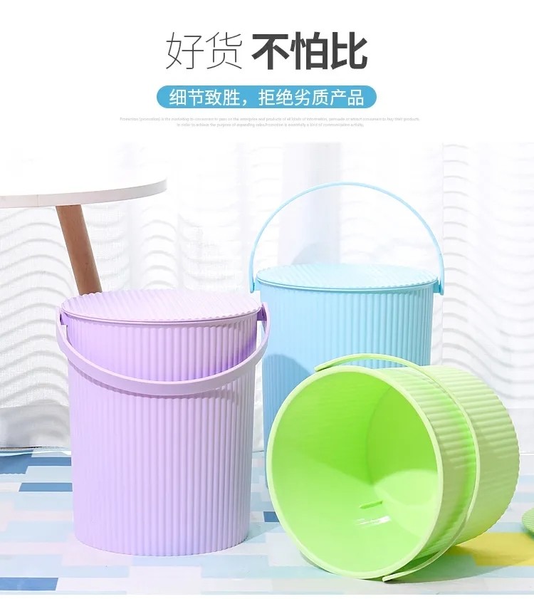TS 厂家直销钓鱼桶 带盖收纳桶 加厚手提带盖塑料水桶米桶详情图16