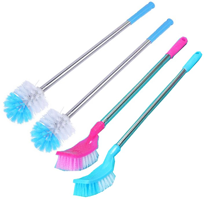 【 1000-stroke loss 】4 stainless steel long-handled toilet brushes for bathroom toilet cleaning and decontamination, 1 piece