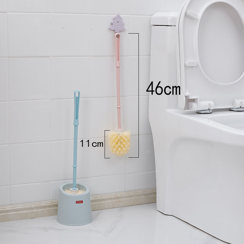 A set of long-handled wall-mounted stainless steel soft-bristled brushes with a base for cleaning hard-to-reach bathrooms, scrubbing toilets, and cleaning toilets detail image 5
