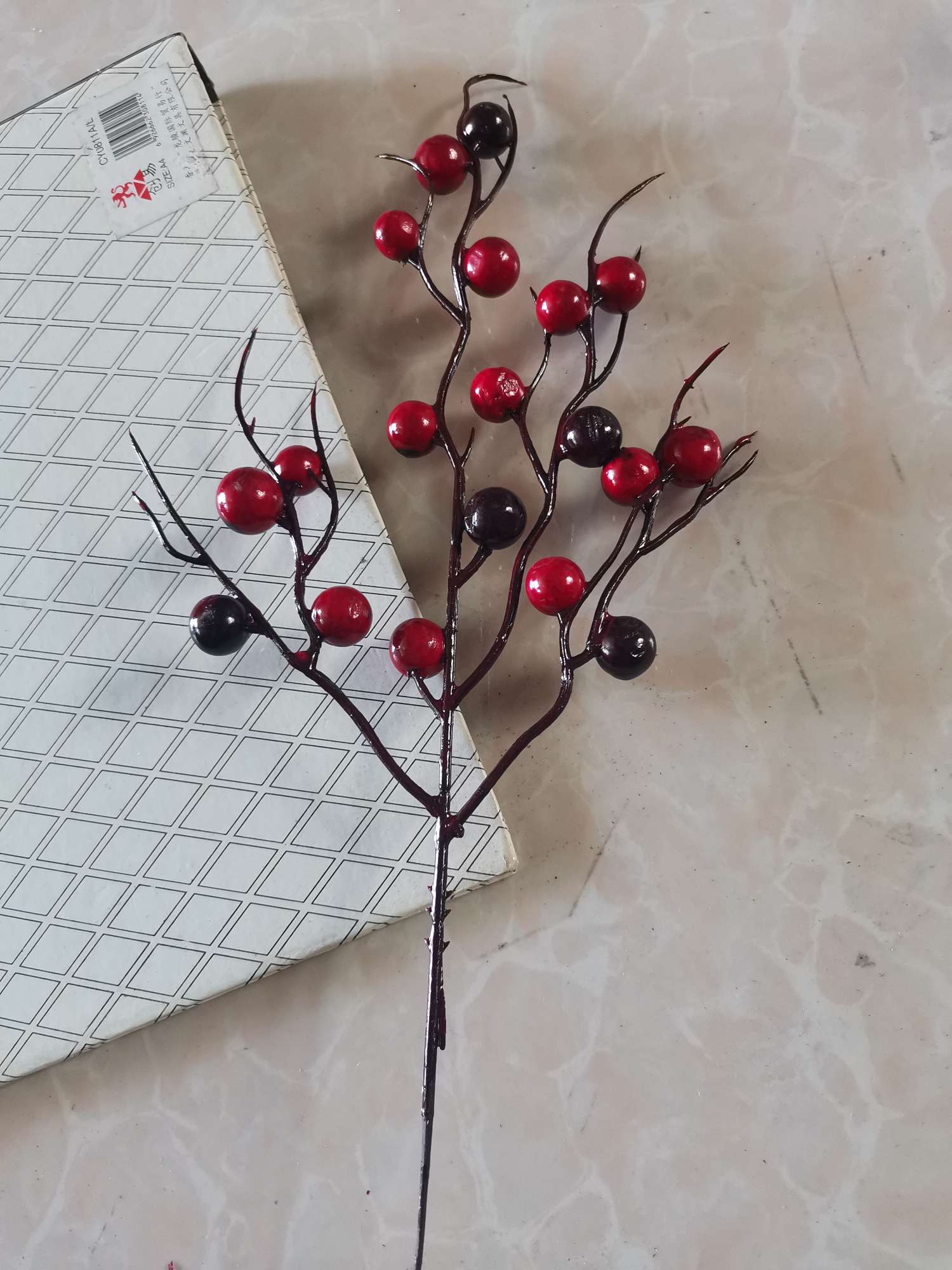 仿真圣诞红果圣诞叉详情图2