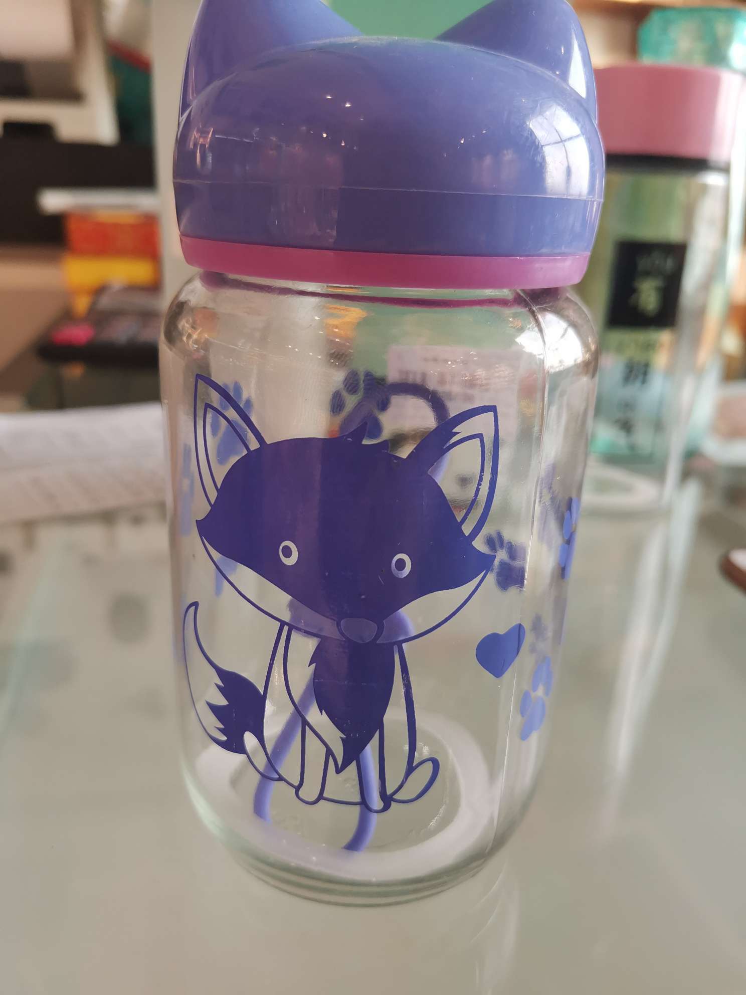 Glass 2 yuan shop cup silk screen printing fox cup thumbnail