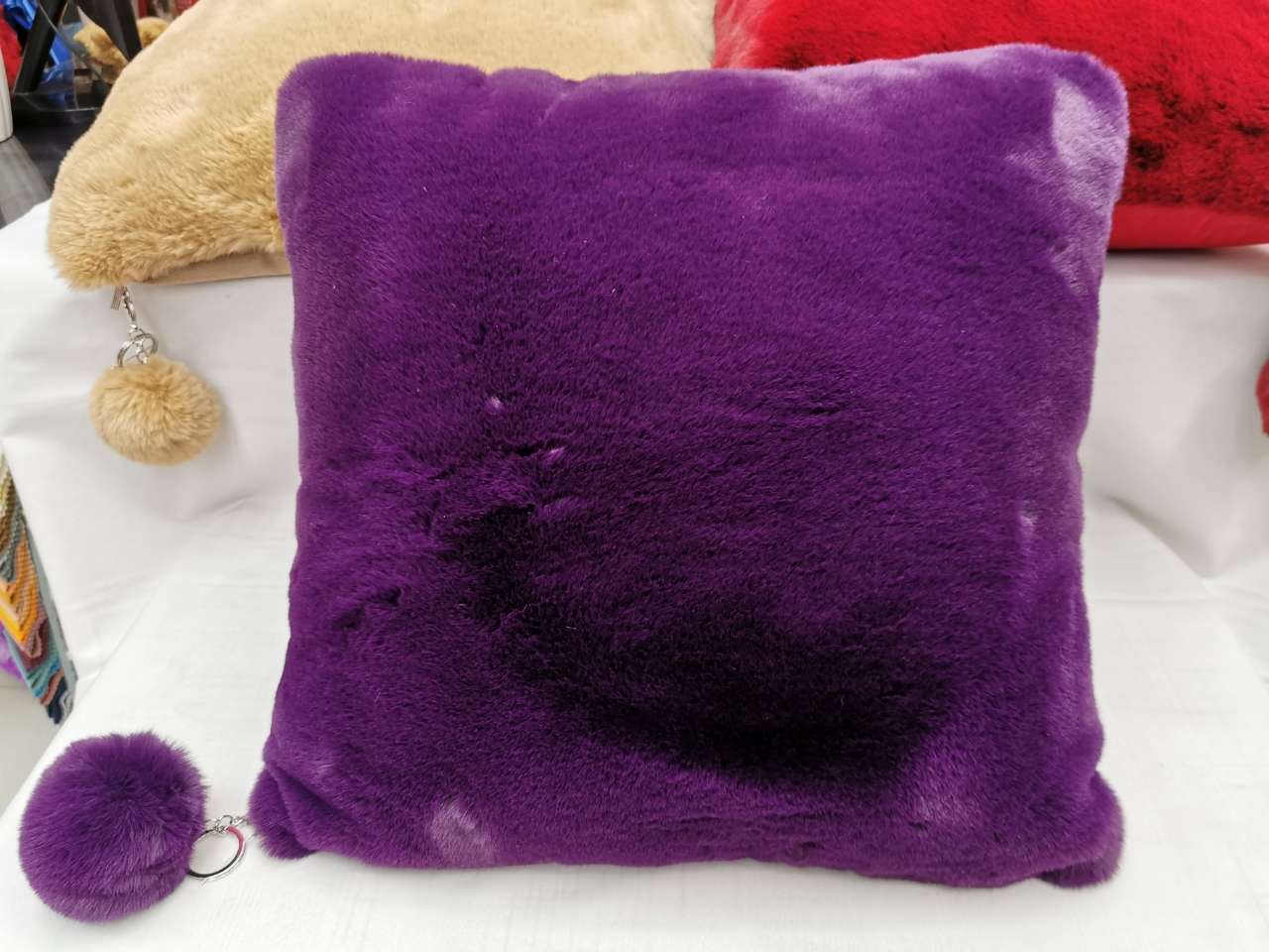 Imitation Rabbit Hair Pillow New Pillow Case Soft Plush Cushion Cover Cushion Bedding Daily Department Store Item Picture