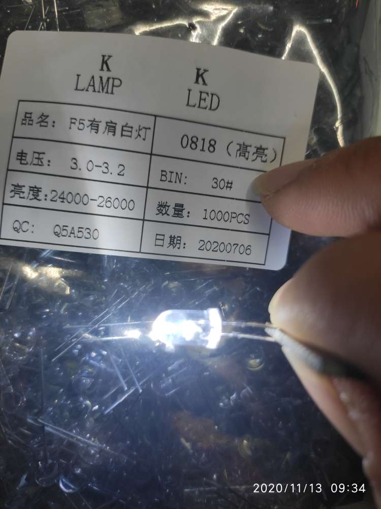 F5白色 LED白发白 短脚白灯 高亮白灯详情图6