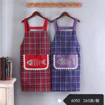 新款韩式无袖围裙男女情侣厨房做饭防油时尚家居背带纯棉围裙成人