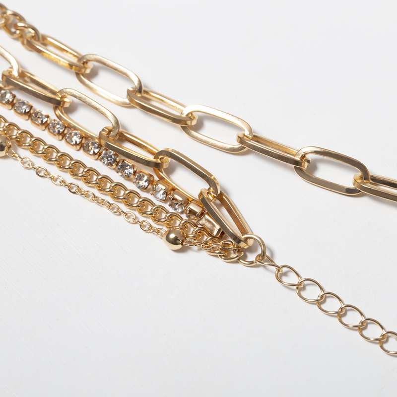 Multi-layer chain set bracelet for women, European and American Instagram niche design, popular online jewelry for students, simple and forest-style Item Picture