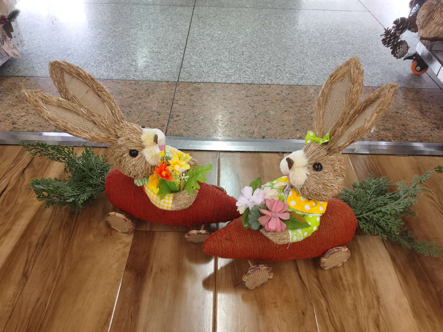 复活节萝卜车兔子