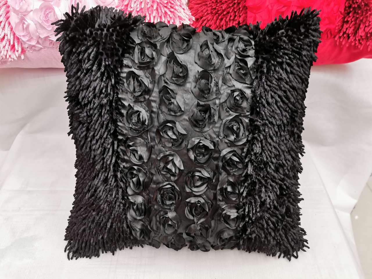 Chenille Rose Throw Pillow Pillow Cover Bedding General Merchandise Household Items Cushion Cushion Cover details Picture