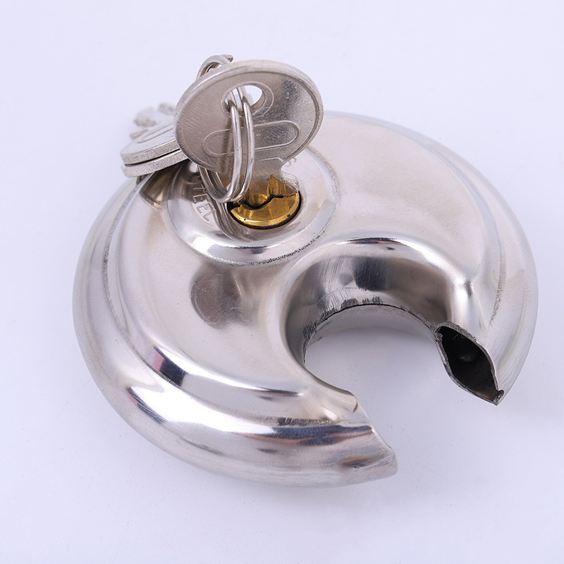 圆饼锁不锈钢锁具月牙锁仓库锁防盗挂锁详情图6