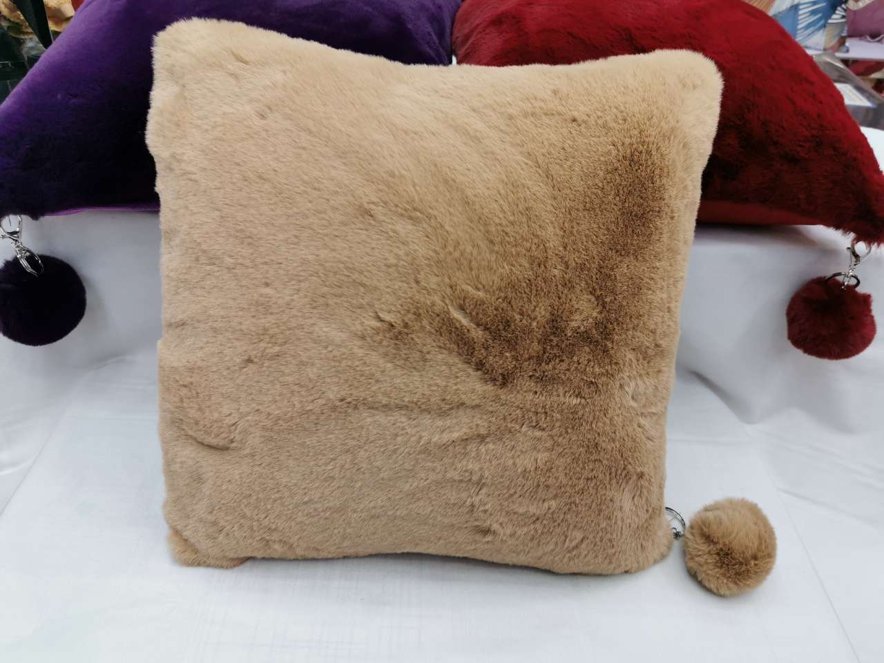 Imitation Rabbit Hair Pillow New Pillow Case Soft Plush Cushion Cover Cushion Bedding Daily Department Store Specification drawing
