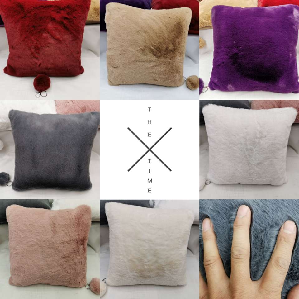 Imitation Rabbit Hair Pillow New Pillow Case Soft Plush Cushion Cover Cushion Bedding Daily Department Store