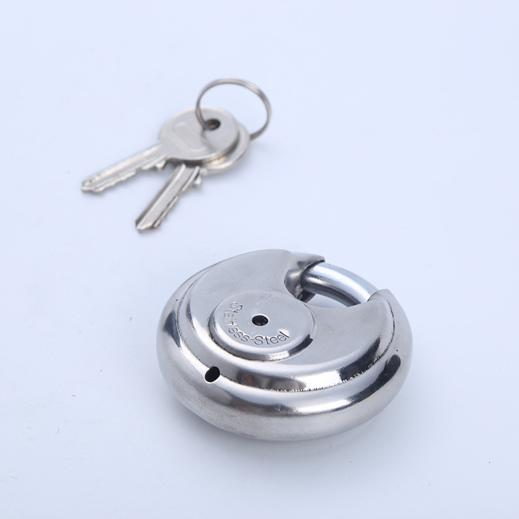 圆饼锁不锈钢锁具月牙锁仓库锁防盗挂锁细节图