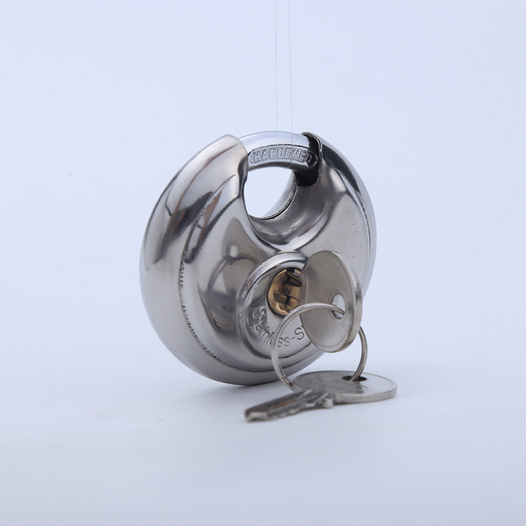 圆饼锁不锈钢锁具月牙锁仓库锁防盗挂锁产品图