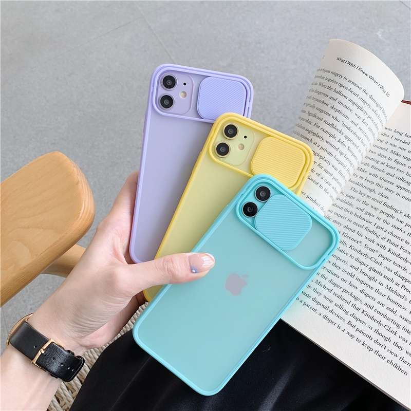 镜头推拉防摔苹果7plus/8/XS/12手机壳适用iPhone11promax磨砂XR