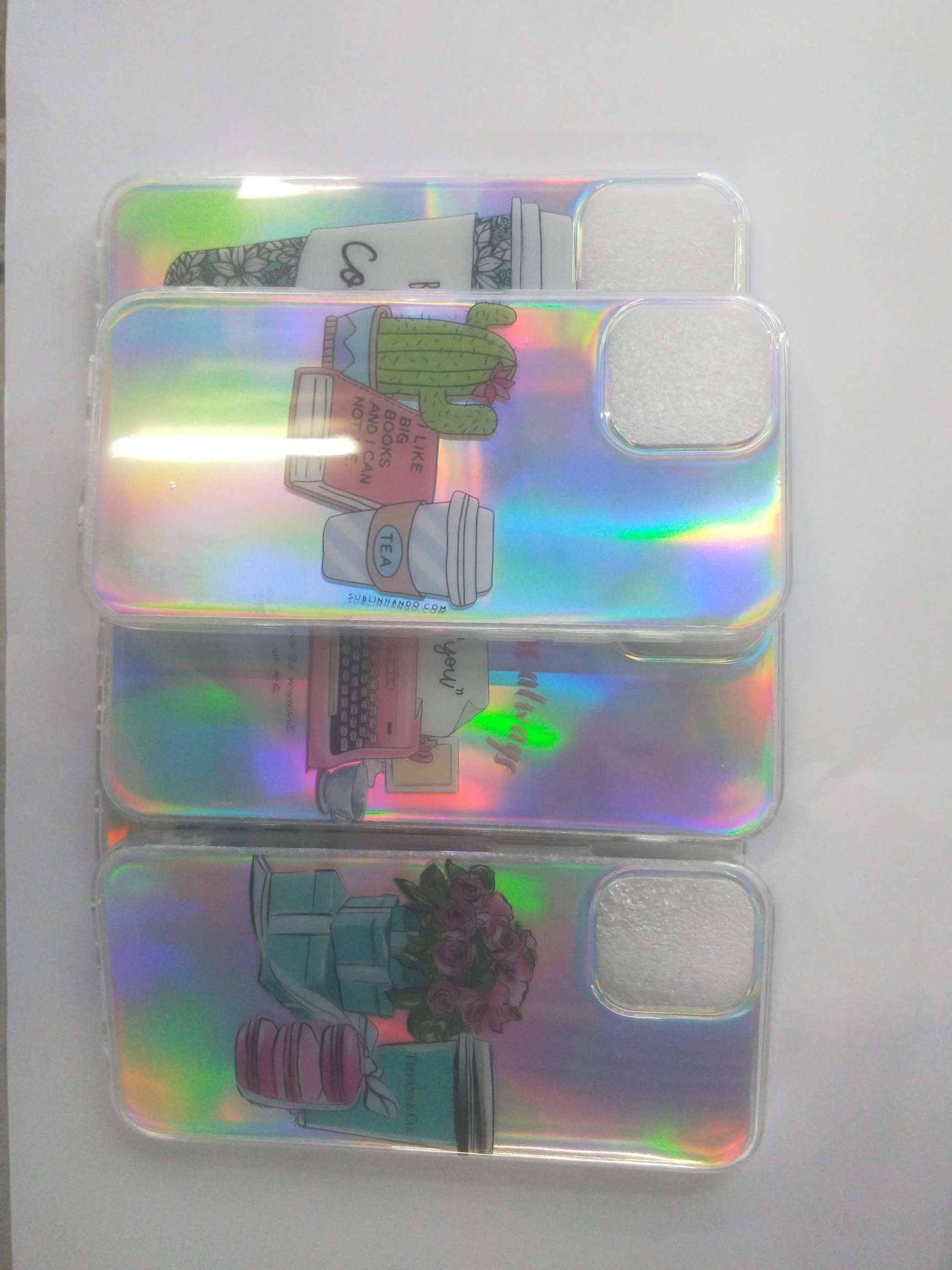 自制ins简约极光镭射手机壳透明硅胶适用于苹果iPhone 来图定制
