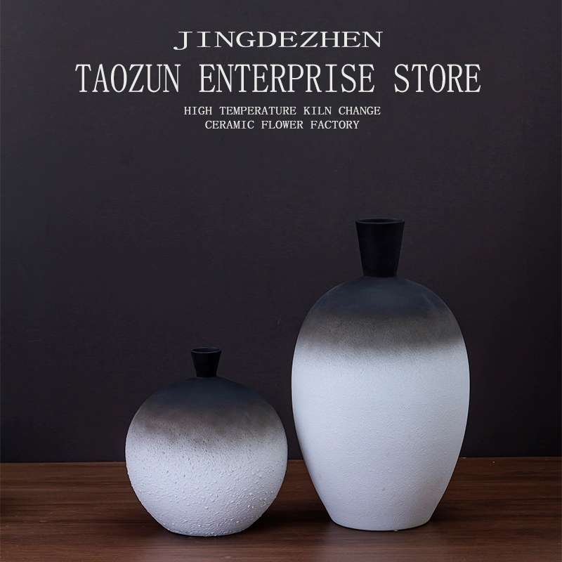 Jingdezhen Modern Simple Flower Machine Living Room Creative Flower Arrangement Decoration Home Decoration Ceramic Dry Flower Vase Flower Decoration