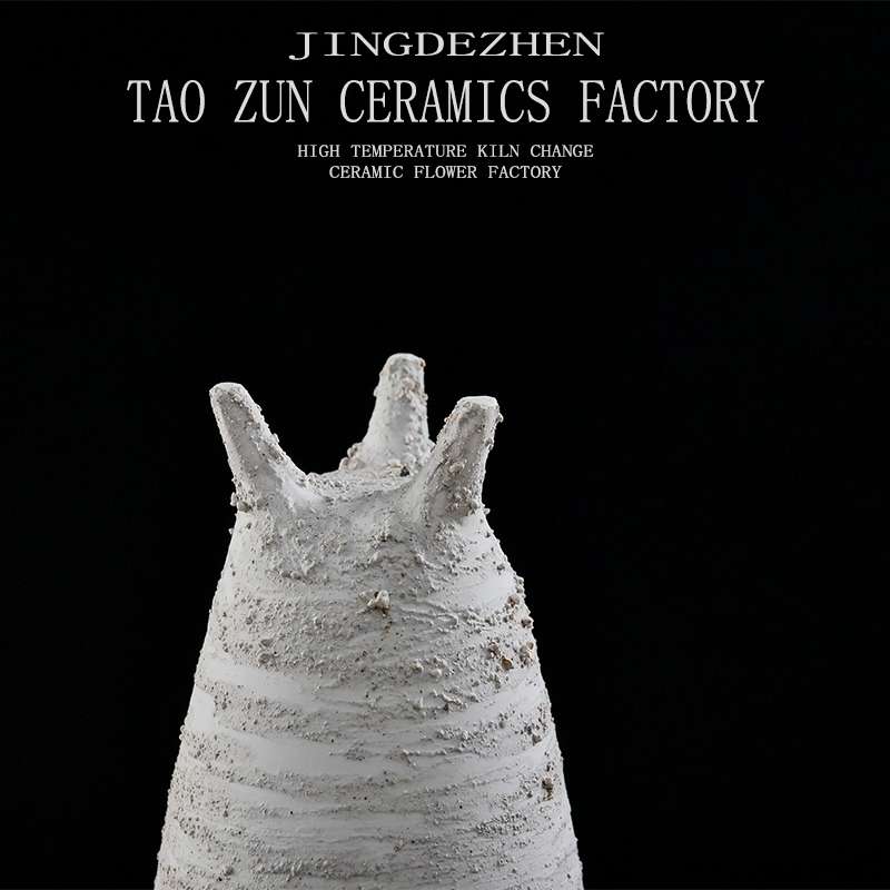 Pottery Zun New Chinese Rough Pottery Retro Ceramic Tripod Ceramic Decoration Hotel Living Room Model Room Nordic Home Decoration 185 undefined