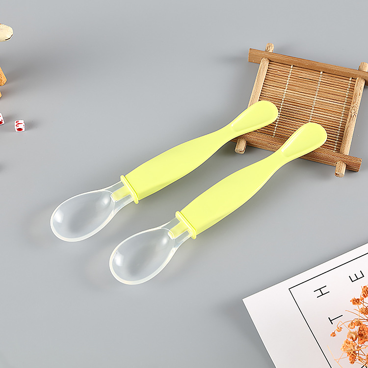 厂家供应硅胶安全大头软匙 婴幼新生儿喂食餐具 宝宝软头喂养勺详情图9