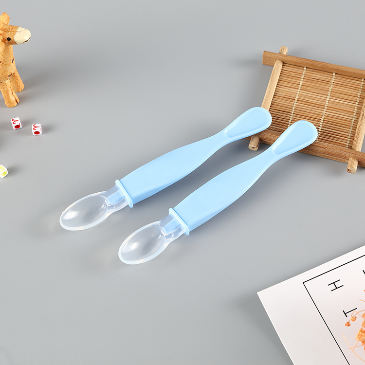 厂家供应硅胶安全大头软匙 婴幼新生儿喂食餐具 宝宝软头喂养勺详情图7