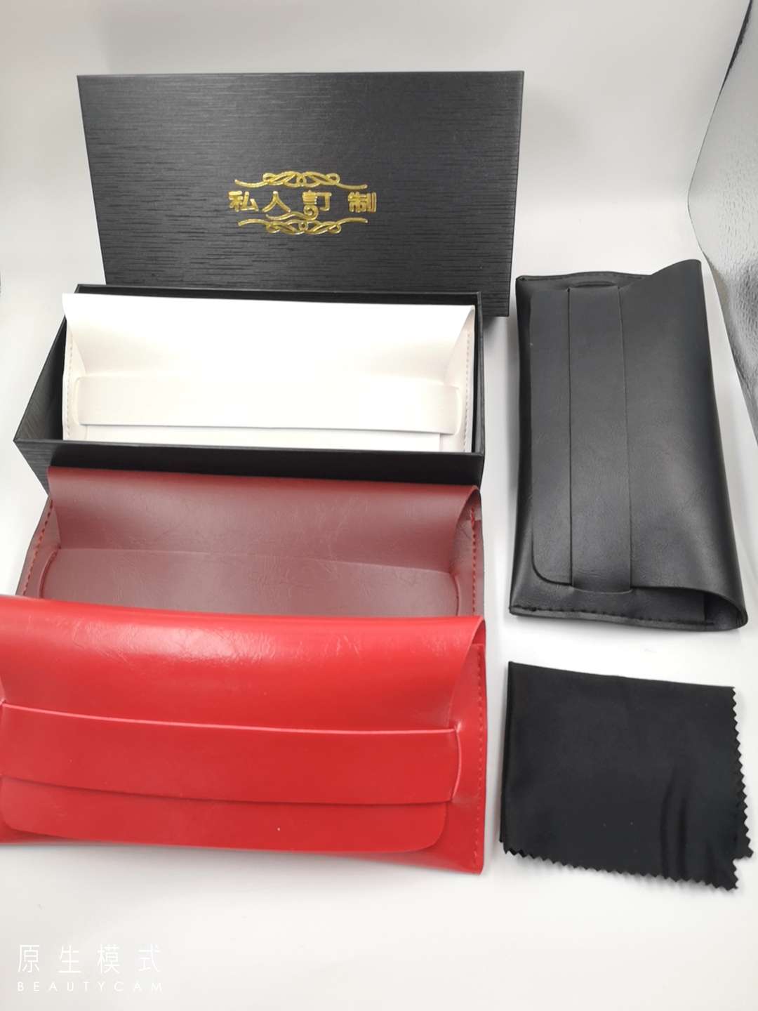 PU革太阳镜盒潮牌皮革软包眼镜盒GM墨镜盒便携大框眼镜盒网红眼镜详情图6