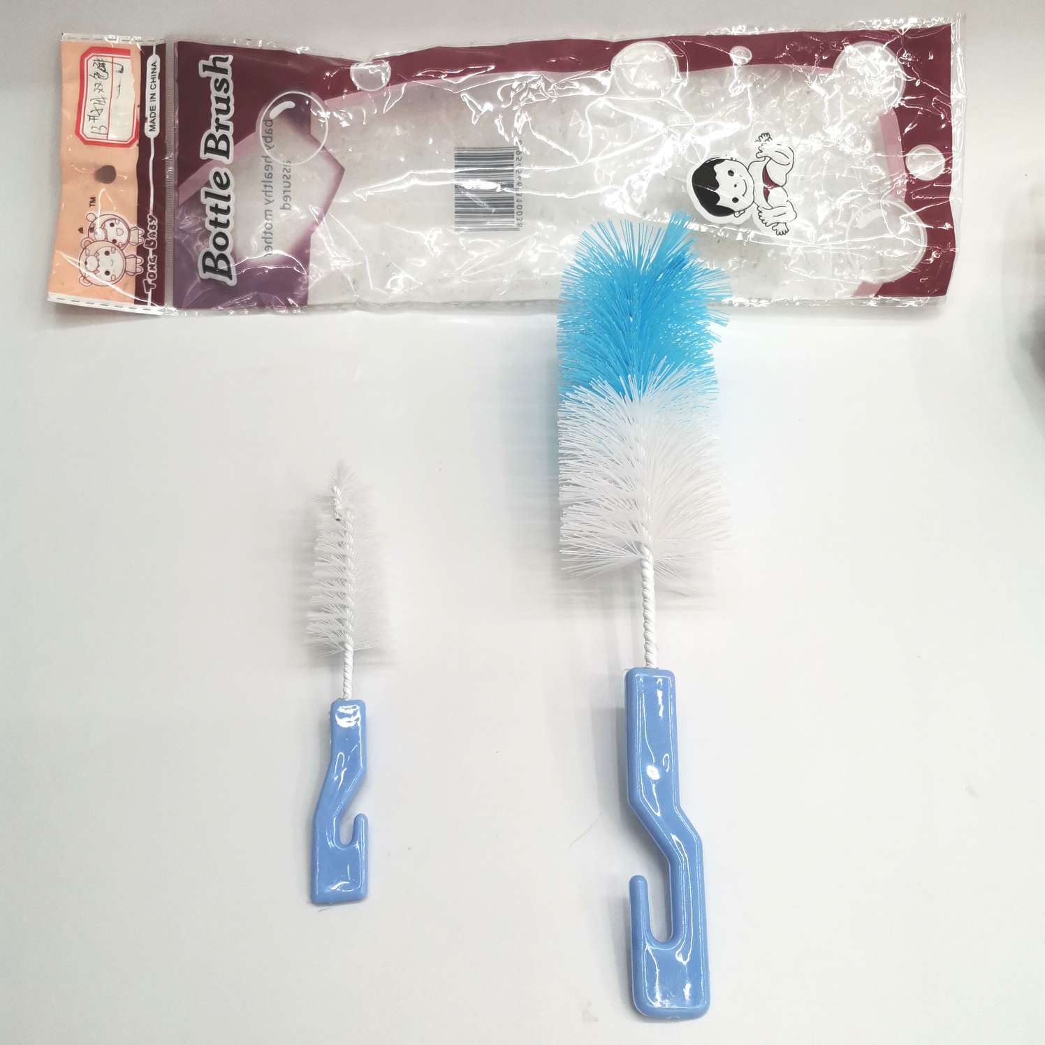 婴儿宝宝洗奶瓶的奶瓶刷直柄奶瓶刷大小刷套装详情图4