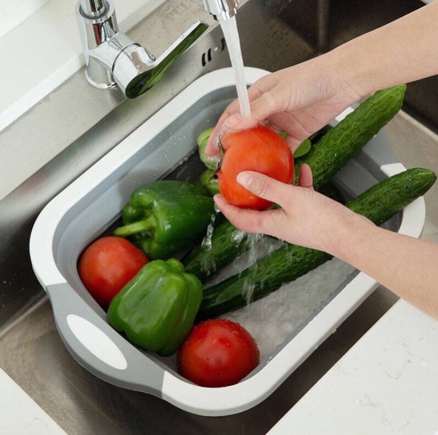 多功能菜板可折叠两用洗菜盆沥水迷你切菜板宿舍家用防霉抗菌案板细节图