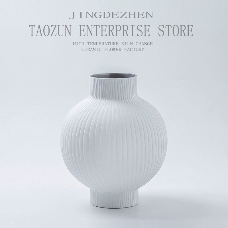 Jingdezhen Home European Ceramic High Foot Vase Living Room Table Decoration Flower Arranger Designer Model Room Decoration Specification drawing
