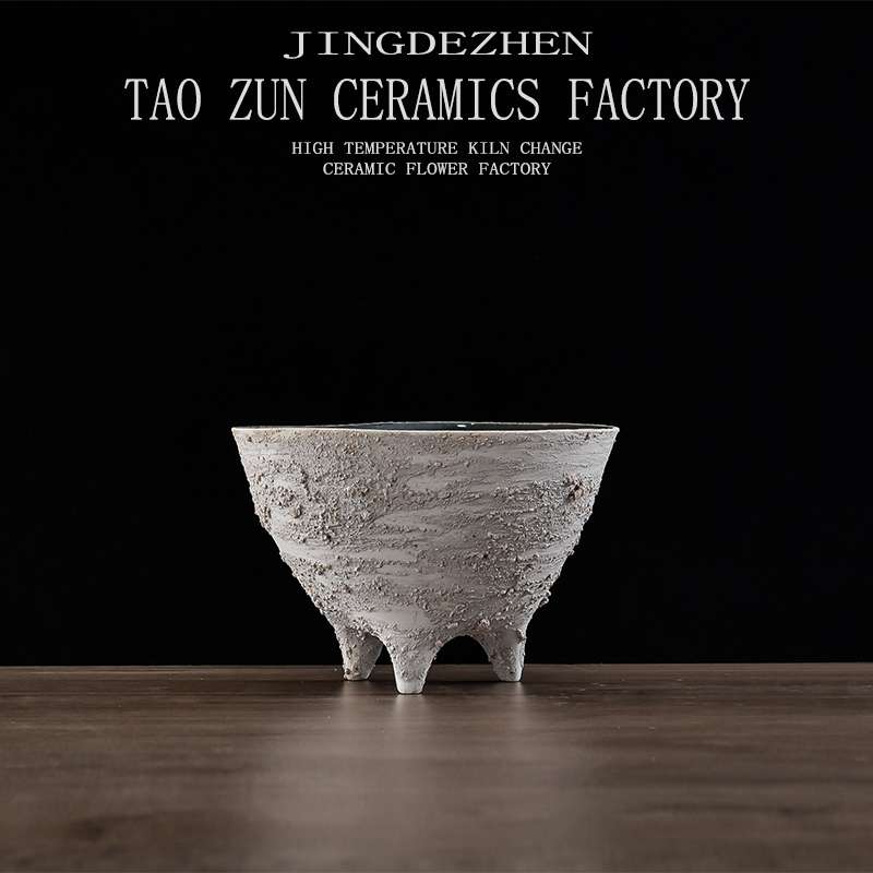 Pottery Zun New Chinese Rough Pottery Retro Ceramic Tripod Ceramic Decoration Hotel Living Room Model Room Nordic Home Decoration 185 Specification drawing