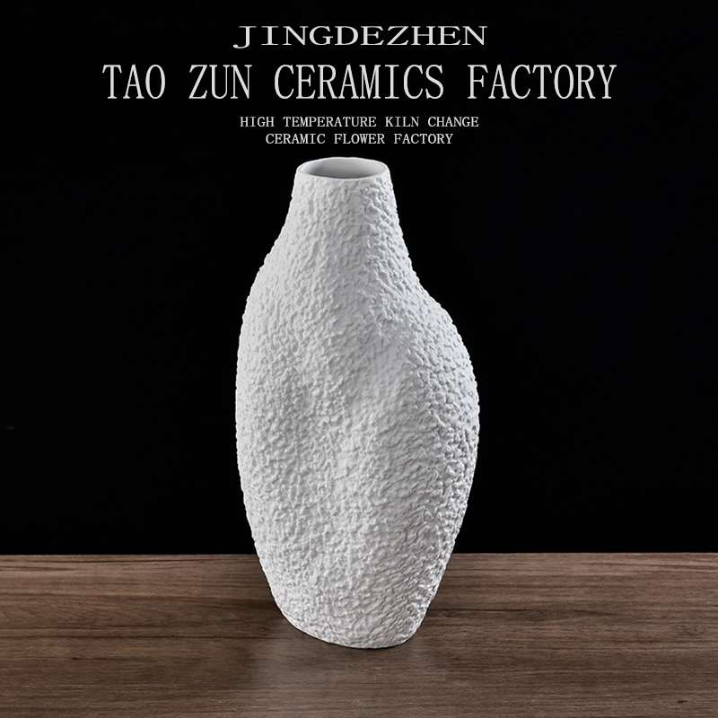 European Countertop Vase Decoration Handmade Coarse Pottery Dried Flower Arrangement Pottery Pot Model Room Living Room Decoration Club Decoration Application Scenario