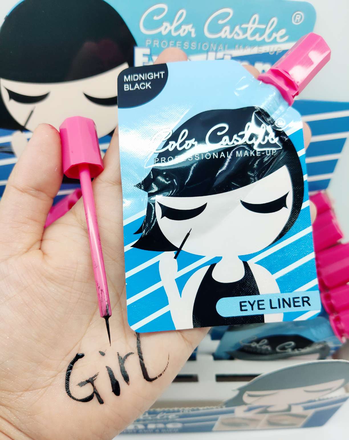 Little girl's waterproof black eyeliner liquid Item Picture