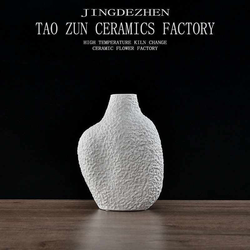 European Countertop Vase Decoration Handmade Coarse Pottery Dried Flower Arrangement Pottery Pot Model Room Living Room Decoration Club Decoration Specification drawing