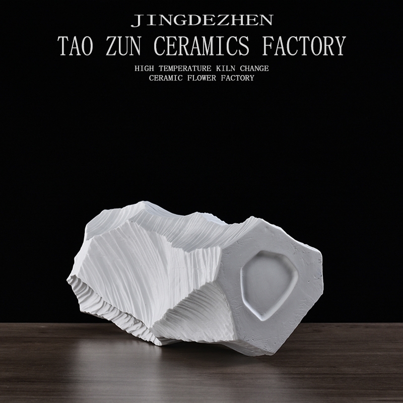Pottery Zun Modern Simple Flower Arrangement Decoration Home Decoration Ceramic Living Room Creative Tv Cabinet Dry Flower Vase Flower Decoration undefined