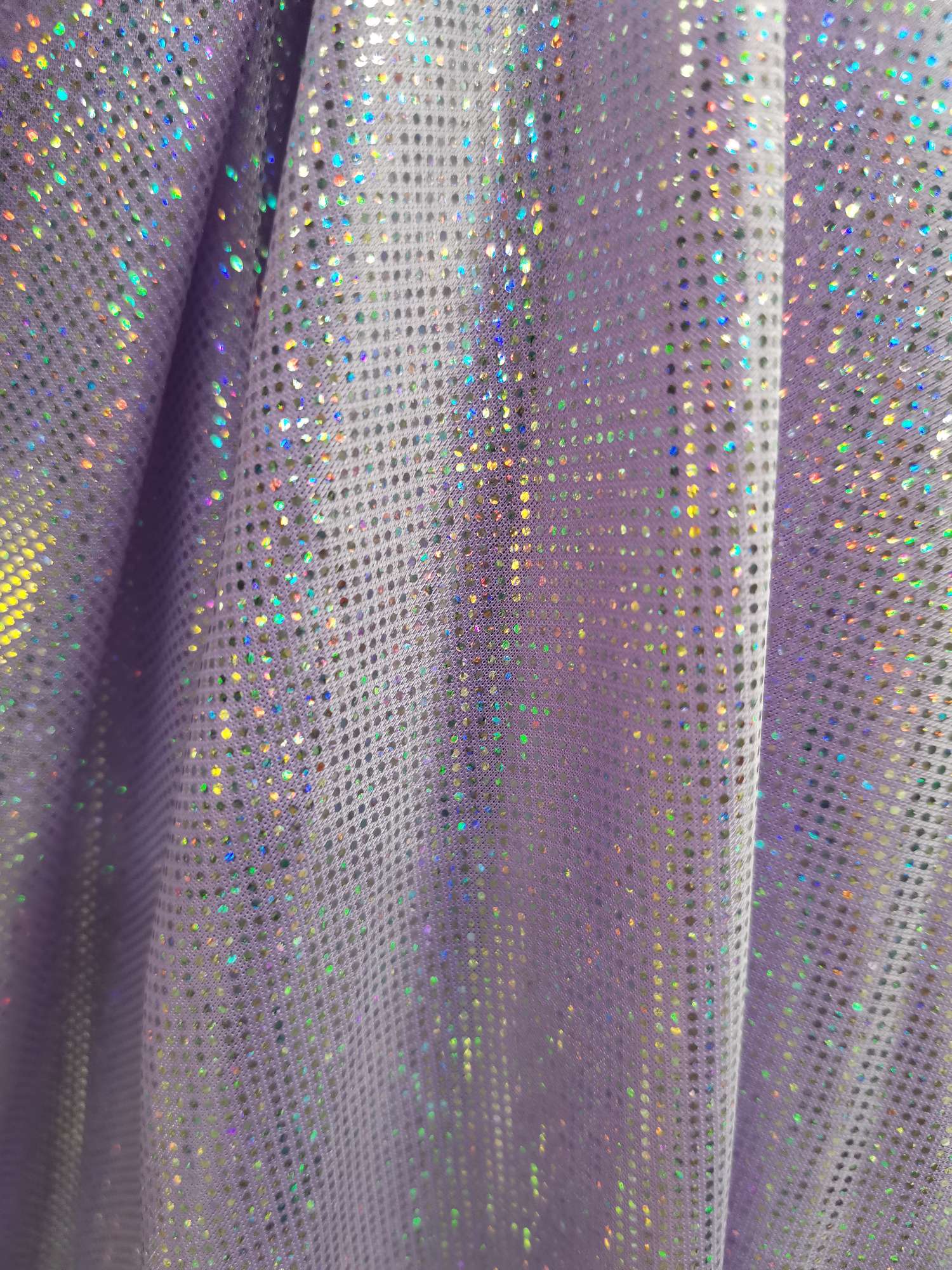 浅紫针织底烫中点银镭点子烫金布背景布料舞台服饰布料幕布
