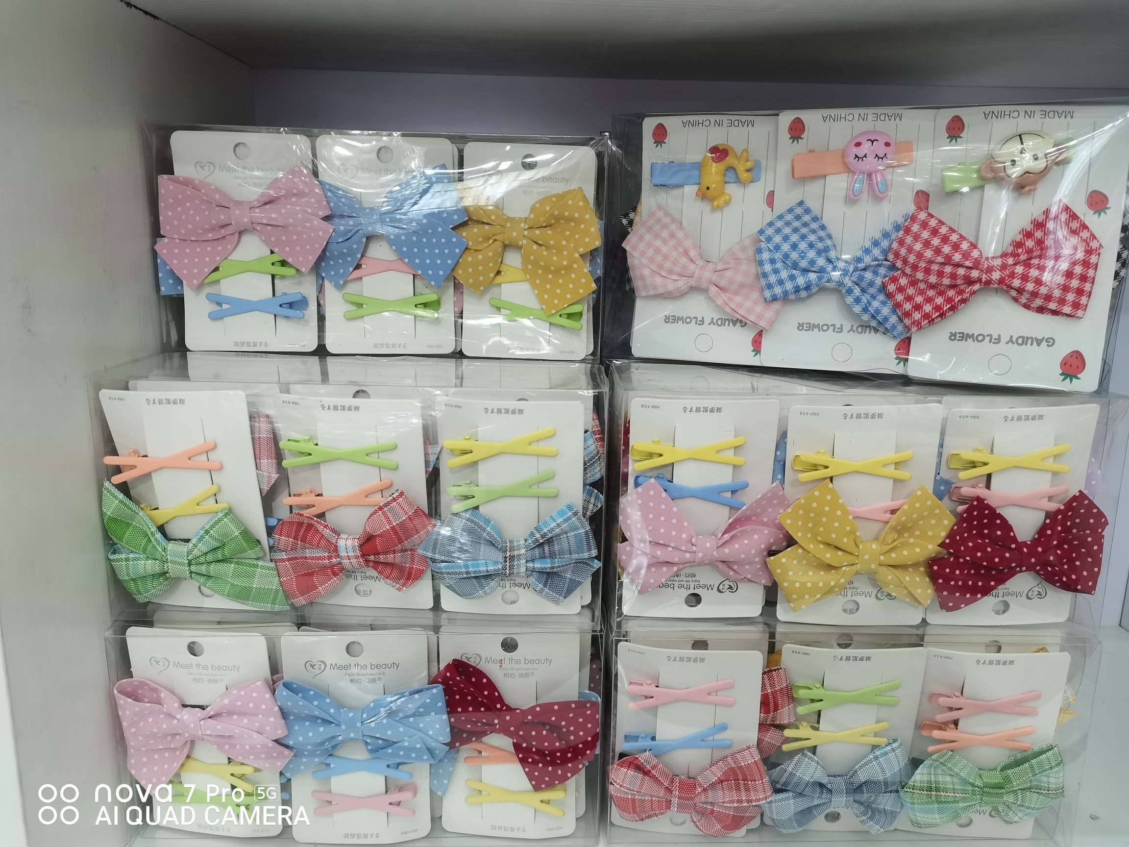 网红布艺蝴蝶结套装边夹压夹