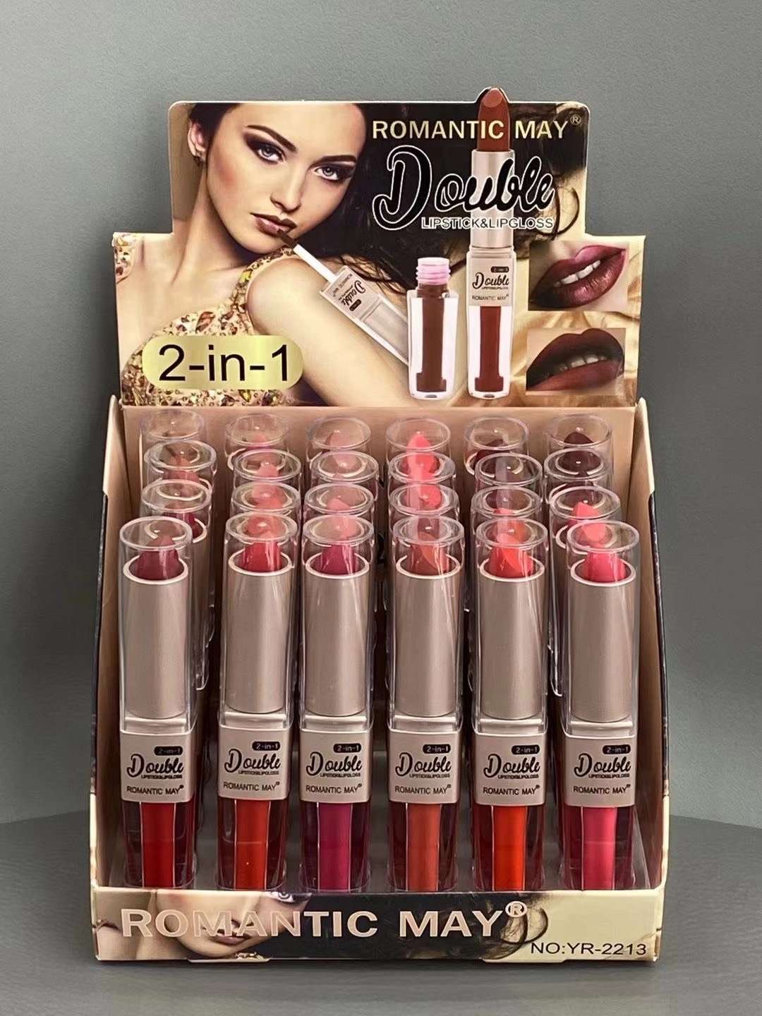 New dual-head lipstick and lip gloss two-in-one lip makeup factory direct sales Specification image