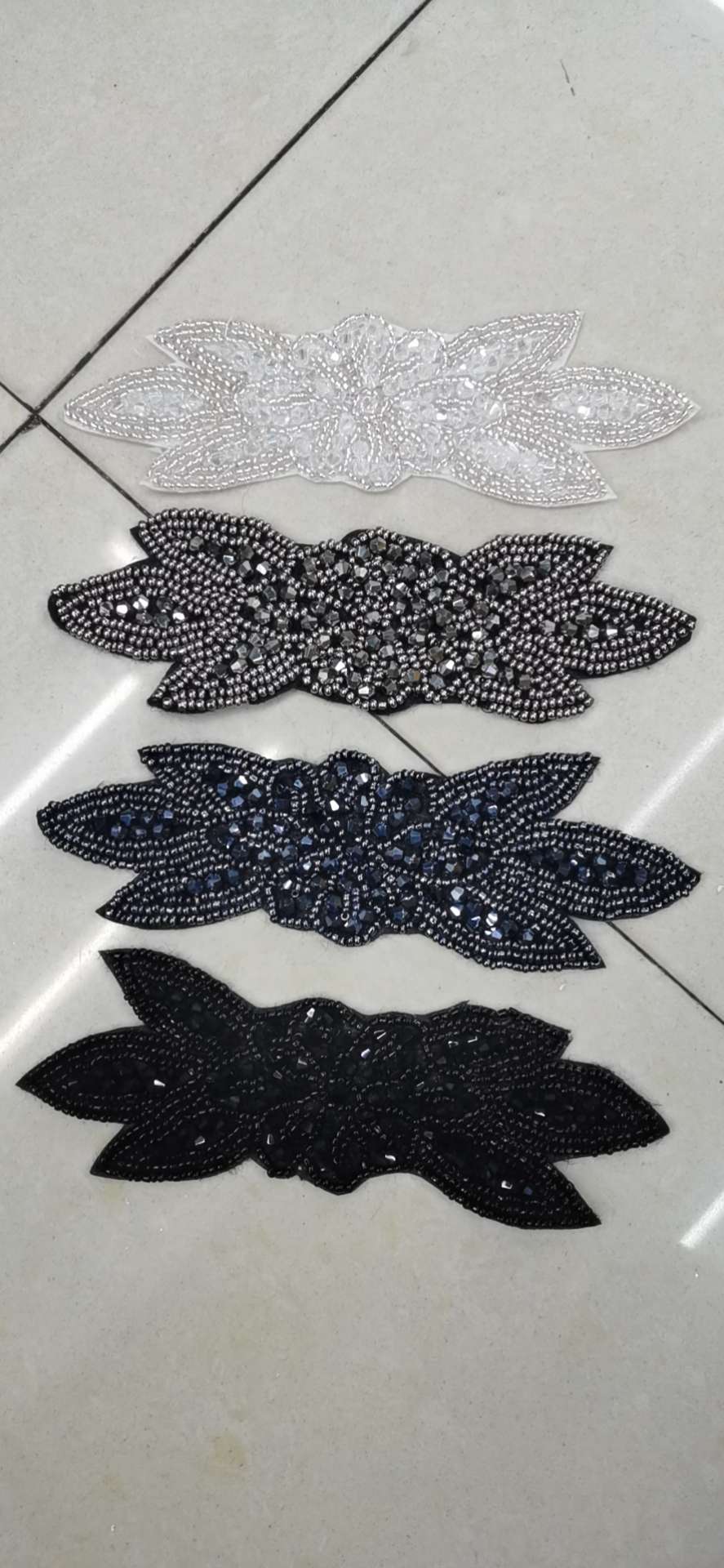 Flower Leaf Crystal Nail Bead Cloth Applique Clothing Accessories Scarf Decorative Flower Clothes Skirt Chest Decorative Flower Leaf details Picture