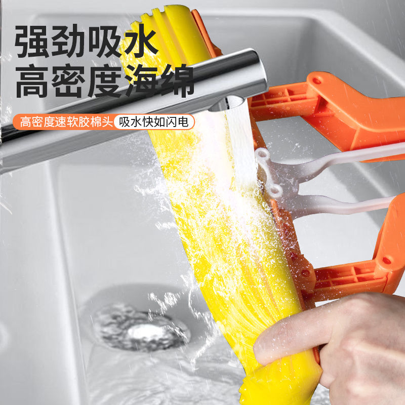 Taile folded sponge mop, stainless steel rod, water-squeezing rubber cotton mop, water-absorbing floor mop, hand-washable mop Application Scenario