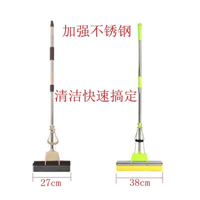 Sponge mop, household lazy roller water-squeezing floor mop, hand washable rubber cotton mop head, large water-squeezing floor mop cloth head detail image 8