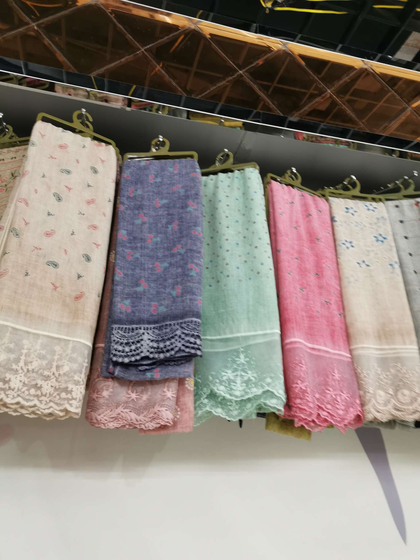 Headscarf, printed lace scarf