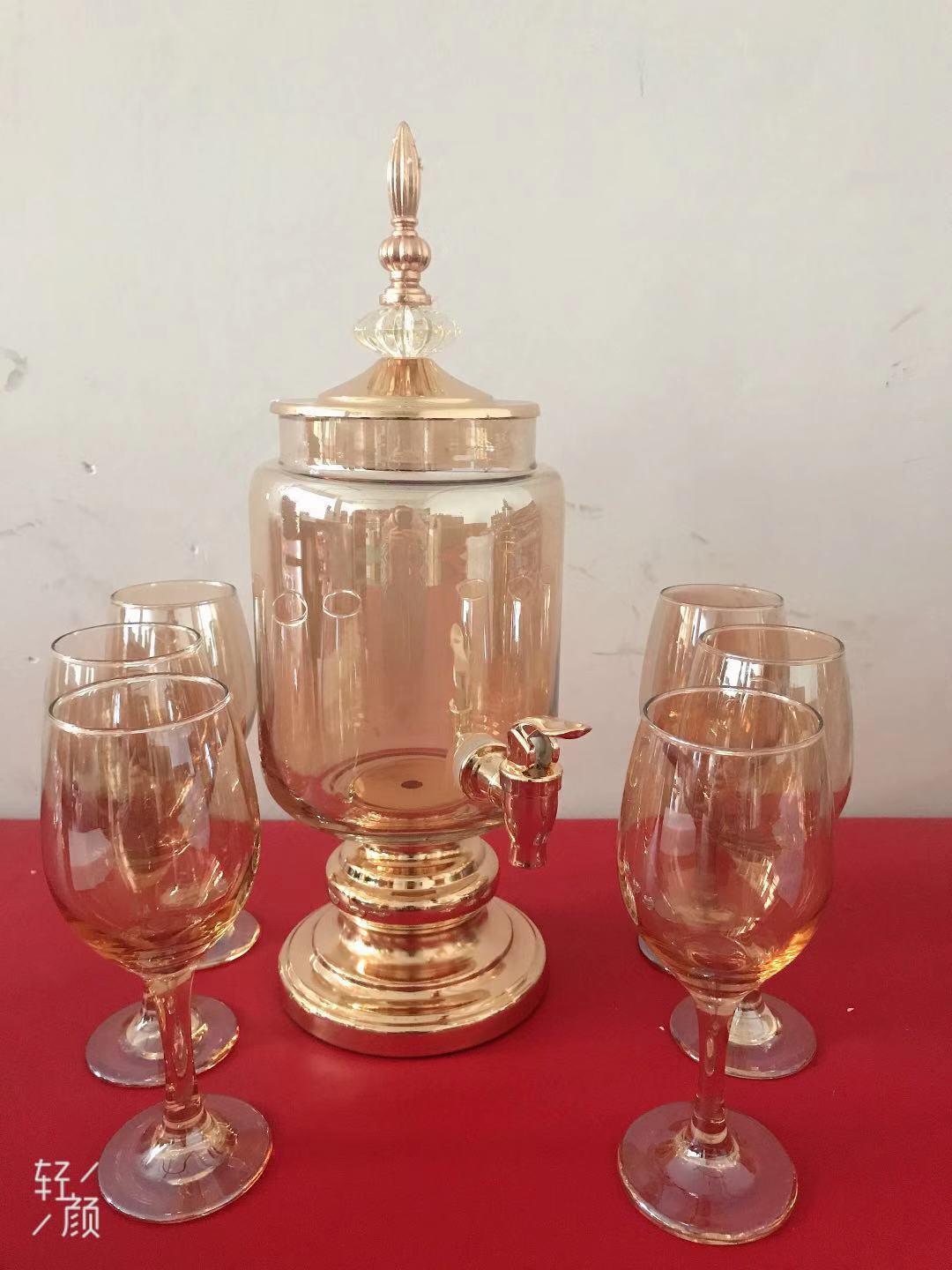 Glass juice pot, colored glass cup, colored glass pot, Korean-style juice pot details Picture