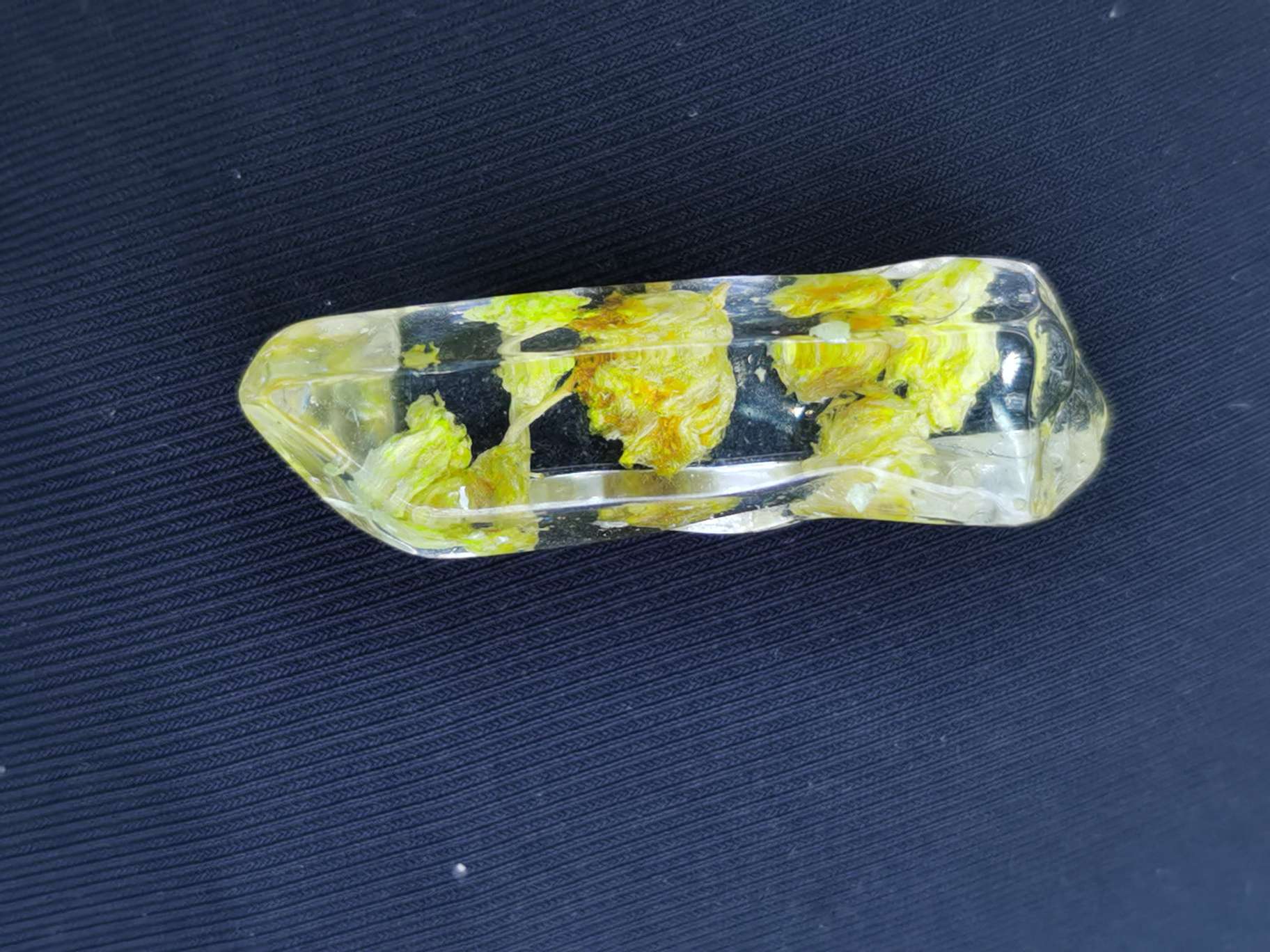 树脂水晶柱干花树脂干花天然植物标本花发夹细节图