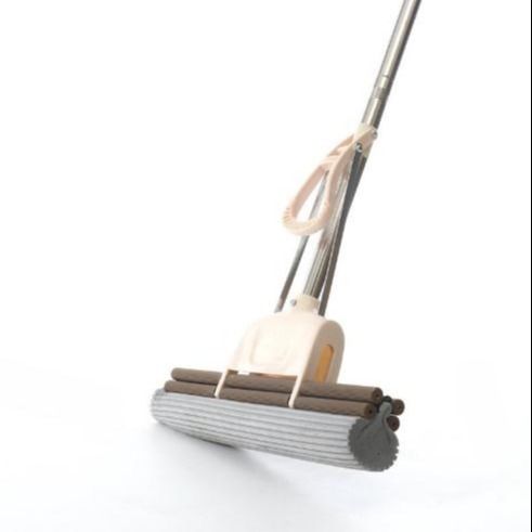 Sponge mop, household lazy roller water-squeezing floor mop, hand washable rubber cotton mop head, large water-squeezing floor mop cloth head detail image 1