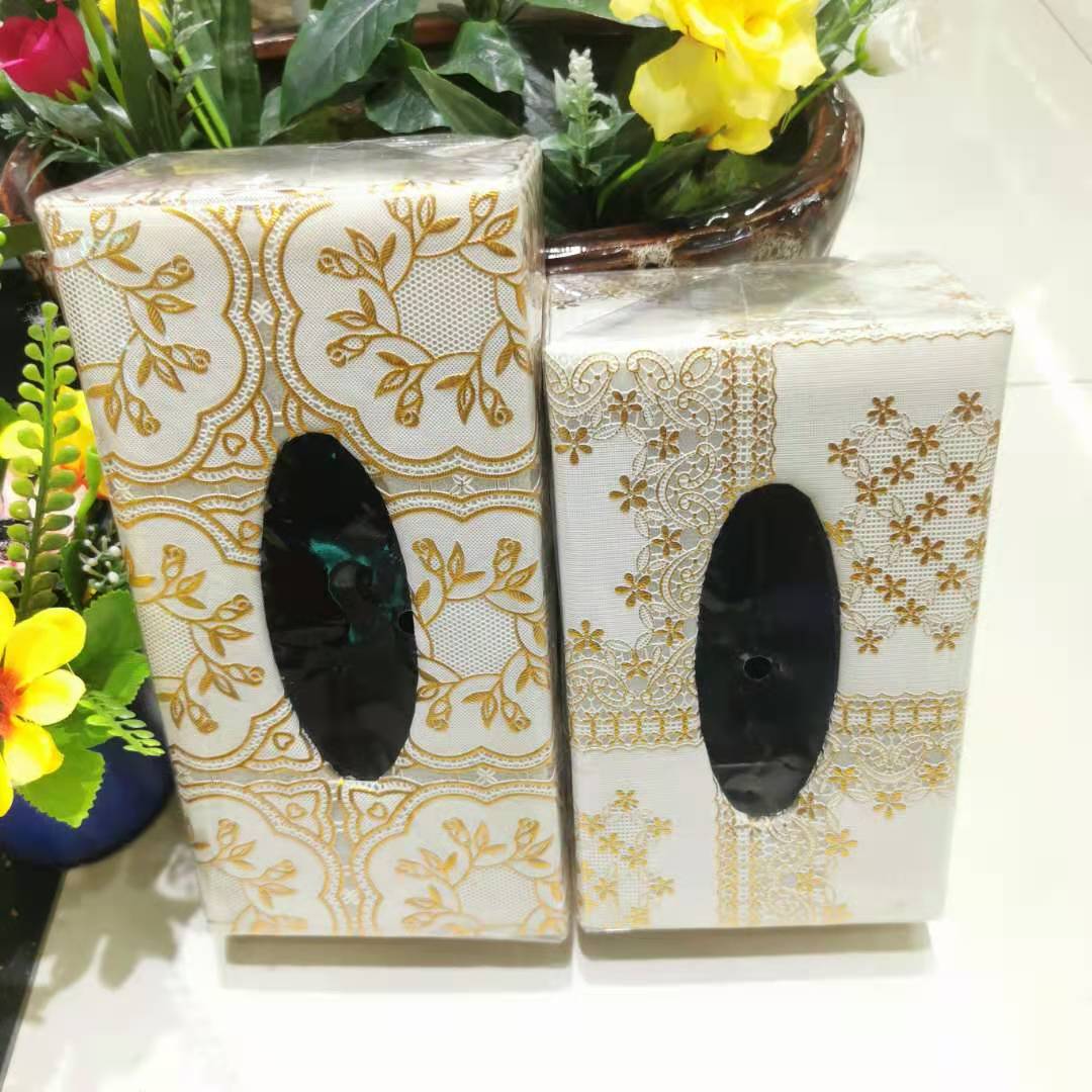 烫金中号纸巾盒布艺工艺品日用百货家居用品质量可靠图